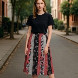 Carole Little Skirt 14 Vintage Broomstick 90s